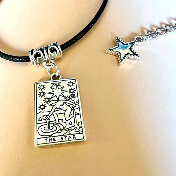 Tarot Card “The Star” Pendant Necklace with Star Charm at back of neck - Picture 3 of 15